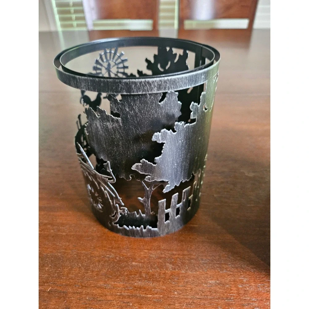 Scentsy Countryside Warmer Sleeve Home Decor Black Silver Farm Tractor Windmill